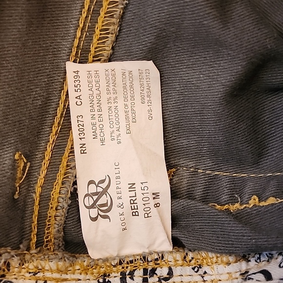 Rock & Republic Gold Wash Skinny Jeans Size 8 - Picture 10 of 14